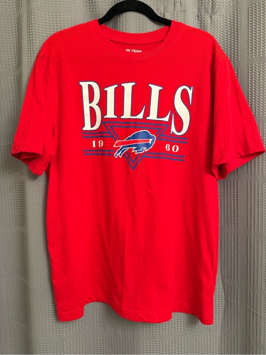 NFL Other - NFL Red Buffalo Bills Graphic Tee with Blue & White Embellished Logo